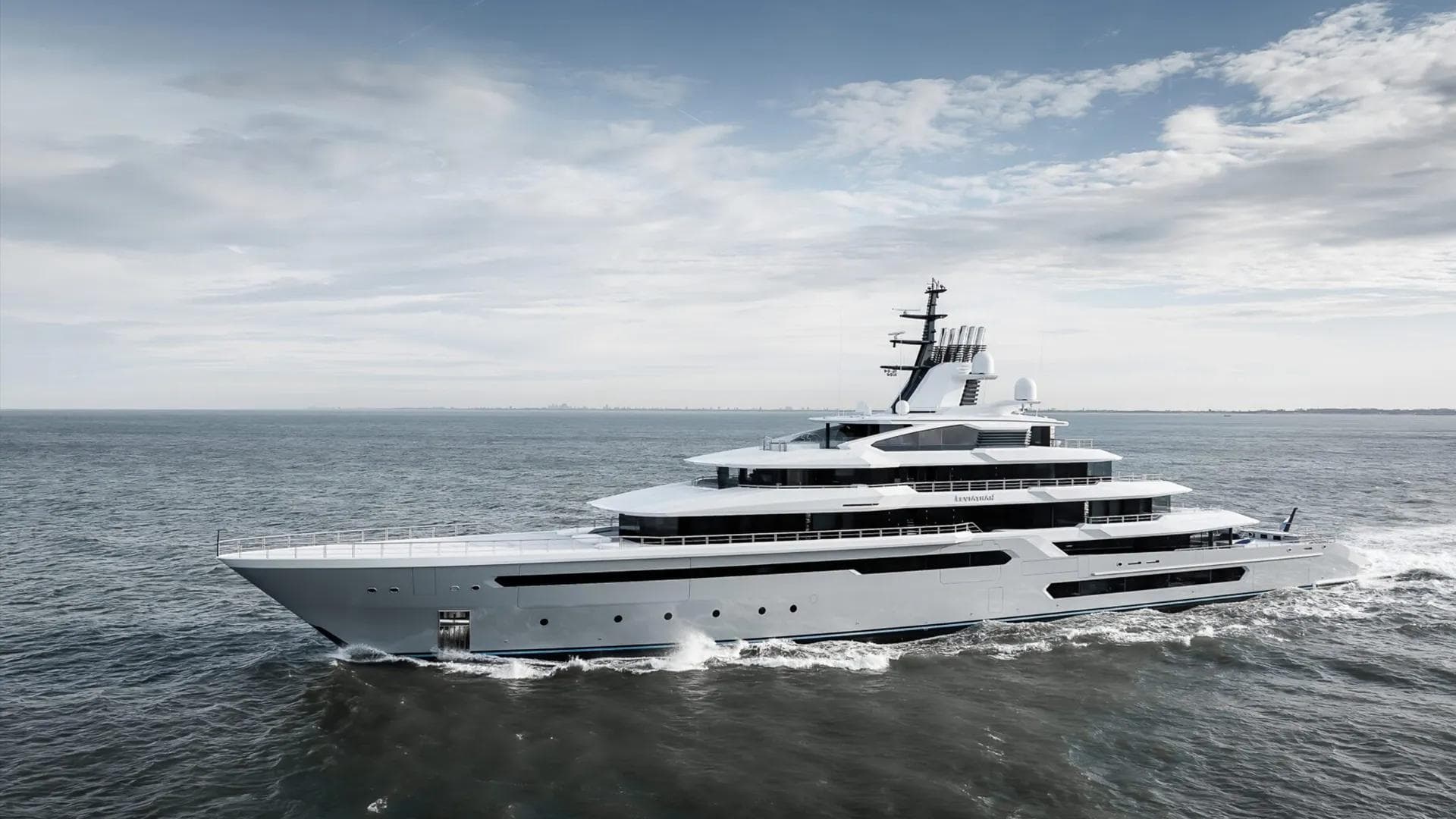 The Leviathan superyacht at sea.